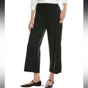 Rag & Bone Dylan Pant Cropped Linen Blend Black Women’s size 16 Wide Leg